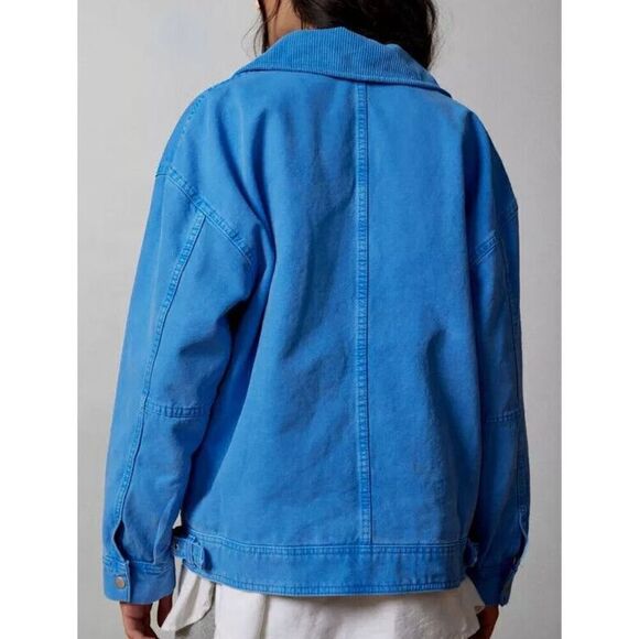 BDG x Urban Outfitters Women Sz L Blue Dex Canvas Oversized Workwear Jacket - Picture 13 of 13